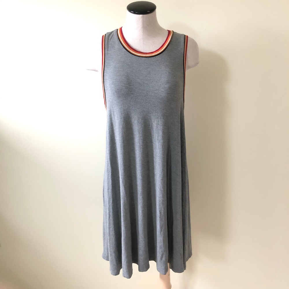 aeo soft & sexy gray keyhole back tank dress
